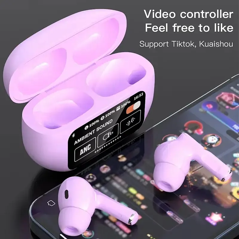 ANC+ENC Bluetooth Earbuds with Touch Screen